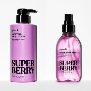 Victoria’s Secret PINK Super Berry Boosting Body Lotion Set Limited Edition NWT